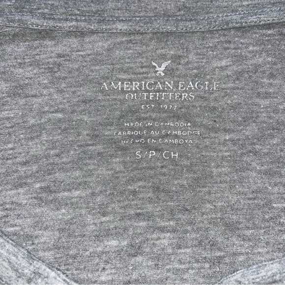 American Eagle Quarter Button Up Long Sleeve Shirt | Colour: Gray | Size: Small - Picture 4 of 5